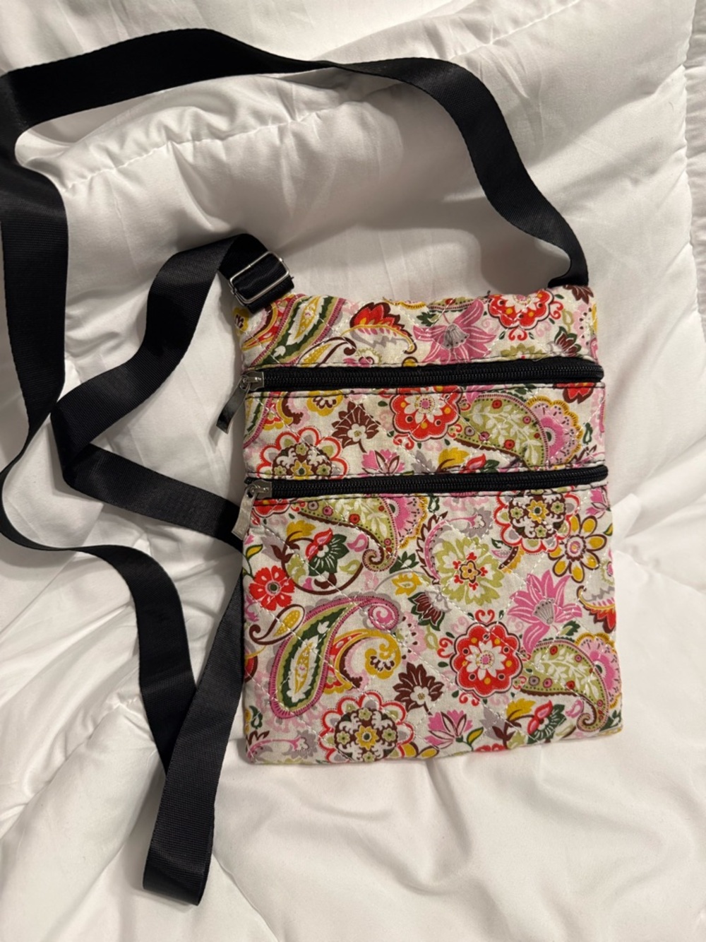 Floral Paisley Crossbody Bag - Pink Multicolor